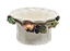 Mini cachepot oval canelado com aplicação de uvas - Imagem 1