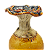 Vaso cogumelo mostarda com tons de azul - Imagem 4