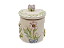 Pote porta cotonete com aplicação flores cosmos - Imagem 1