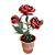 Bonsai de cobre com flores vermelhas - Imagem 1