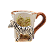 Caneca decorativa/vaso meia lua zebra - Imagem 1