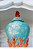 Potiche turquesa com aplique e pintura de corais - Imagem 2