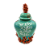 Potiche turquesa com aplique e pintura de corais - Imagem 1
