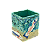 Vaso quadrado turquesa com aplique de peixe - Imagem 1