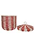 Cesto circo listras vermelhas em rattan G - Imagem 3