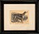 Quadro gravura antiga com moldura preta cachorro Circassian Orloff Wolfhound - Imagem 1