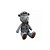 Urso de pelúcia cinza com colete e boina - Imagem 1