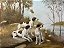 Quadro à óleo cães de caça 1,20x1m - Imagem 1