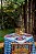 Toalha de Mesa Xadrez Azul Pespontada de vermelho1,80 x 1,80m quadrada - Imagem 2