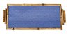 Bandeja de Bambu com Palhinha Azul e Vidro - Imagem 1