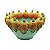 Cachepot Shabby G verde com abacaxis amarelos - Imagem 1