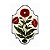 Placa decorativa Provence com flores vermelhas - Imagem 1