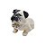 Vaso cachorro Bulldog branco sentado com gravata - Imagem 1