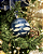 Bola de árvore de Natal azul com peixes brancos - Imagem 2