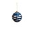 Bola de árvore de Natal azul com peixes brancos - Imagem 1
