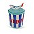 Pote redondo decorativo sardinha com listras P - Imagem 1