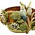 Cachepot ocre com aplique de girassóis e calopsitas (52 cm) - Imagem 2