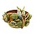 Cachepot ocre com aplique de girassóis e calopsitas (52 cm) - Imagem 1