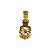 Mini base abajur ocre e faiança com aplique de flor - Imagem 1