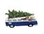 Kombi azul com cachorro salsicha e arvore de natal - Imagem 1