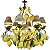 Lustre limões sicilianos e flores de cerâmica com cúpulas de taboa Zanatta Casa - Imagem 1