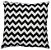 Capa de Almofada geométrica zigue zague preta e branca - Imagem 1