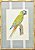 Quadro gravura pássaro com moldura de faux bamboo fundo listra 8 - Imagem 1