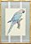 Quadro gravura pássaro com moldura de faux bamboo fundo listra 9 - Imagem 1