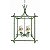 Lustre gaiola verde celadon com cúpulas bordadas limão siciliano - Imagem 1