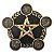 Castiçal Pentagrama Dourado com Preto - Imagem 1