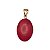 Pingente oval coral dourado - Imagem 1