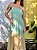 Vestido Lurex Longo - Ciano com Bege Tamanho M - Imagem 1