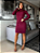 Vestido Curto Angélica Tubinho Gola Alta Manga Longa Feminino - Imagem 5