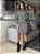 Vestido Curto Angélica Tubinho Gola Alta Manga Longa Feminino - Imagem 3