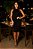 Vestido Midi Preto/ Bordo Gola Alta - Tiras Cruzadas e Fenda Traseira - Imagem 6