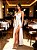 Vestido Longo Branco Amarrado Decote V Fenda Lateral - Elegância para Ocasiões Especiais - Imagem 2