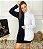 Blusa Juliana Moletom Bicolor Longa Com Capuz Feminino - Imagem 3