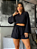 Conjunto Jéssica Cropped Bata Manga Longa Flare E Short Curto - Imagem 9