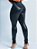 Calça Feminina Couro Cirré Detalhes Frisos Com Cinto - Imagem 2