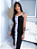 Vestido Midi Giovanna Canelado De Alcinha Listras Detalhes Botões - Imagem 1