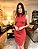 Vestido Milena Midi Tubinho Canelado Liso Gola Alta Fenda Lateral - Imagem 5