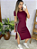 Vestido Midi Mary Canelado Manga Curta Listras Laterais Fenda - Imagem 2