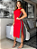 Vestido Midi Dara Regata Gola Canoa Listras Laterais E Fenda - Imagem 3