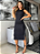 Vestido Midi Dara Regata Gola Canoa Listras Laterais E Fenda - Imagem 10