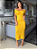 Vestido Midi Lanny Canelado Ombro A Ombro Manga Curta Saia Com Fenda - Imagem 2
