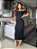 Vestido Midi Lanny Canelado Ombro A Ombro Manga Curta Saia Com Fenda - Imagem 1