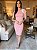 Vestido Midi Paola Tubinho Canelado Listra Lateral Novidade - Imagem 1