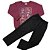 Conjunto Moletom Flanelado Infantil Menino Dinossauro Bordô e Preto - Malwee - Imagem 5