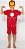 Pijama Fantasia Manga Curta Infantil Menino Homem de Ferro com Máscara Vermelho - Imagem 1