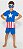 Pijama Fantasia Manga Curta Infantil Menino Capitão América com Máscara Azul - Marvel - Imagem 1